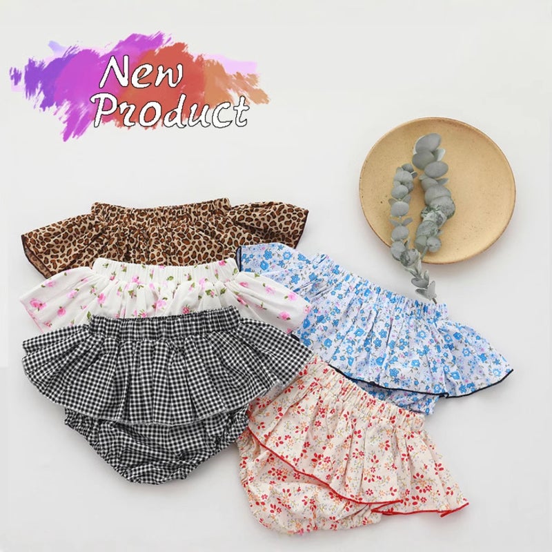 Ins Summer Korean Style Girls Tutu Skirt Floral Ruffled Baby Skirt Pants Spring & Fall Kidsren'S Bud Waist Shorts - Image 4