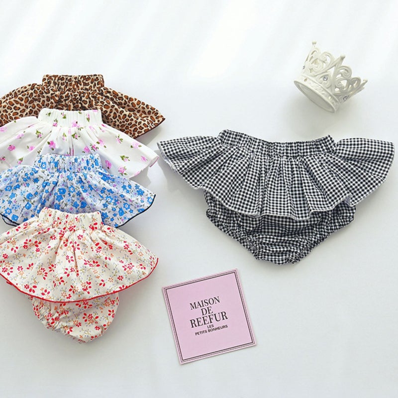 Ins Summer Korean Style Girls Tutu Skirt Floral Ruffled Baby Skirt Pants Spring & Fall Kidsren'S Bud Waist Shorts - Image 3