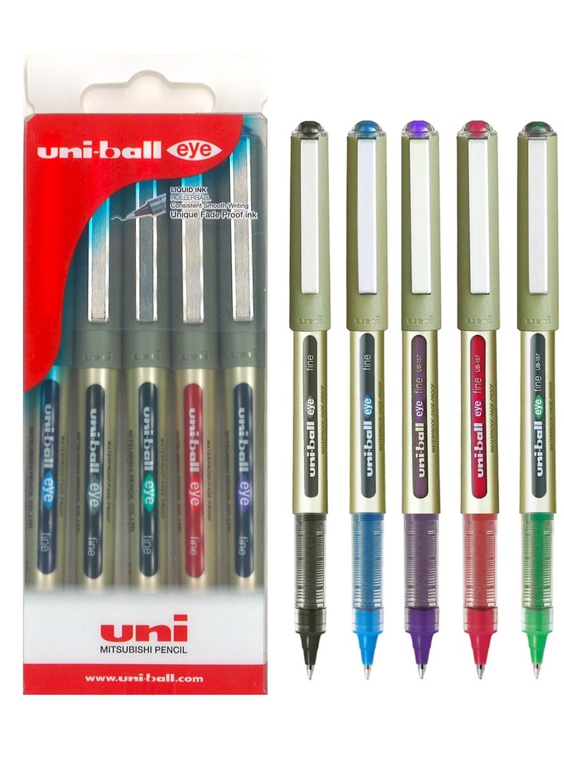 Uniball 5-Piece Eye Fine Roller Pen Multicolour - Image 1