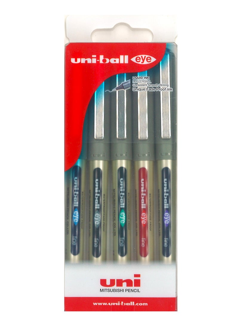 Uniball 5-Piece Eye Fine Roller Pen Multicolour - Image 2