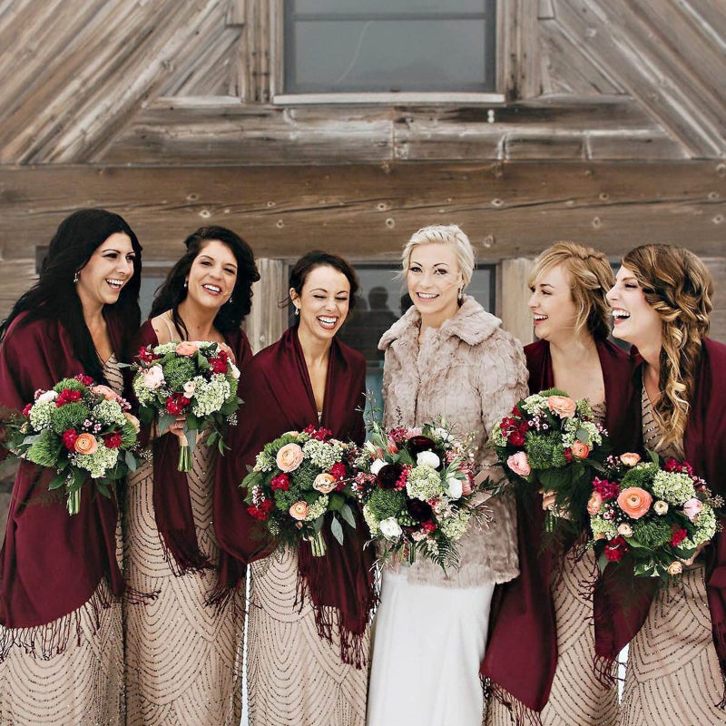 FURTALK Pashmina Shawls and Wraps for Evening Dress Women's Scarf Wedding Bride Bridesmaid Gifts Winter Scarves - Image 5