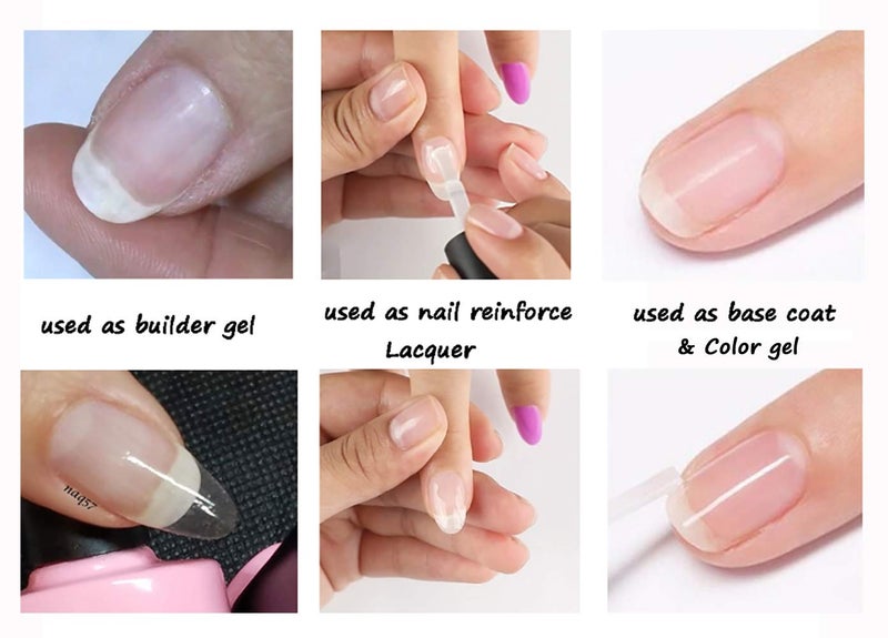 AIMEILI Builder Base Sheer Color Gel, Hema Free, Cruelty Free, Vegan, No Need Slip Solution, Soak Off Gel Nail Polish 6pcs X 10ml - Kit Set 34 - Image 4
