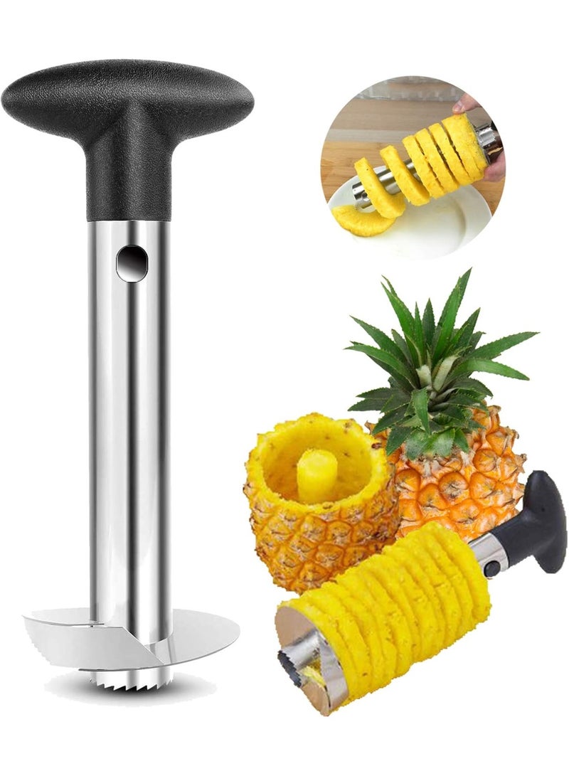 Stainless Steel Pineapple Core Remover Tool for Home & Kitchen with Sharp Blade for Diced Fruit Rings All in One Pineapple Tool Peeler Slicer cut pineapple quick and easy without a knife - Image 1