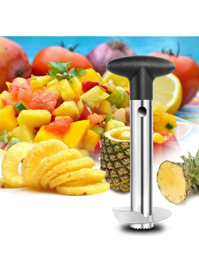 Stainless Steel Pineapple Core Remover Tool for Home & Kitchen with Sharp Blade for Diced Fruit Rings All in One Pineapple Tool Peeler Slicer cut pineapple quick and easy without a knife - Image 5