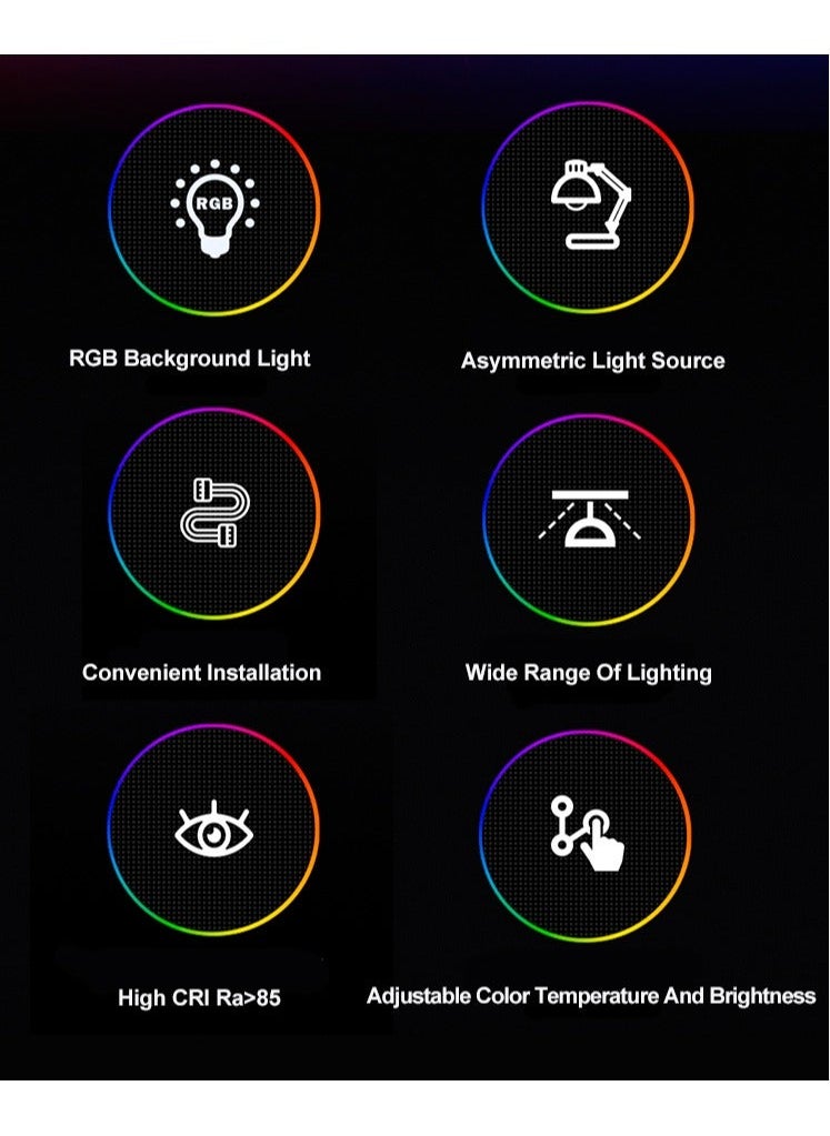 Generic Curved Monitor Light Bar RGB Backlight, Eye-Care Dual Light Computer Light Bar Gaming Home Office Desk Lamp,15 Modes Dimmable Backlight,3 Color Temperature Adjustable Brightness,Ra80 Screen Light Bar  - Image 3