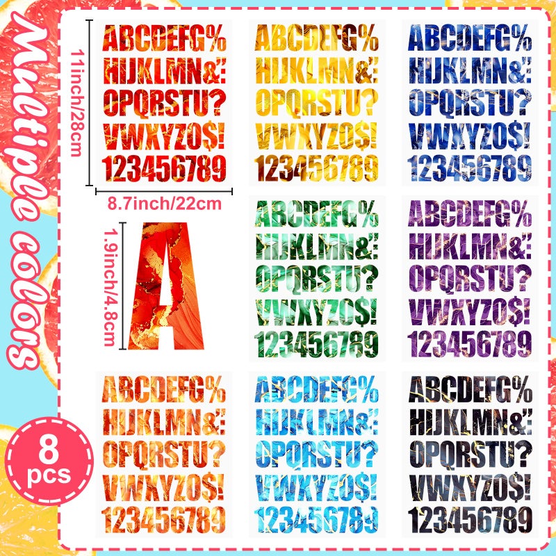 Cysincos Iron on Letters for Clothing Heat Transfer T Shirts Sticker Vinyl Letter Patches Iron on Decals Clothing Hat Pillow Backpack DIY Craft Supplies (Marbled) - Image 2