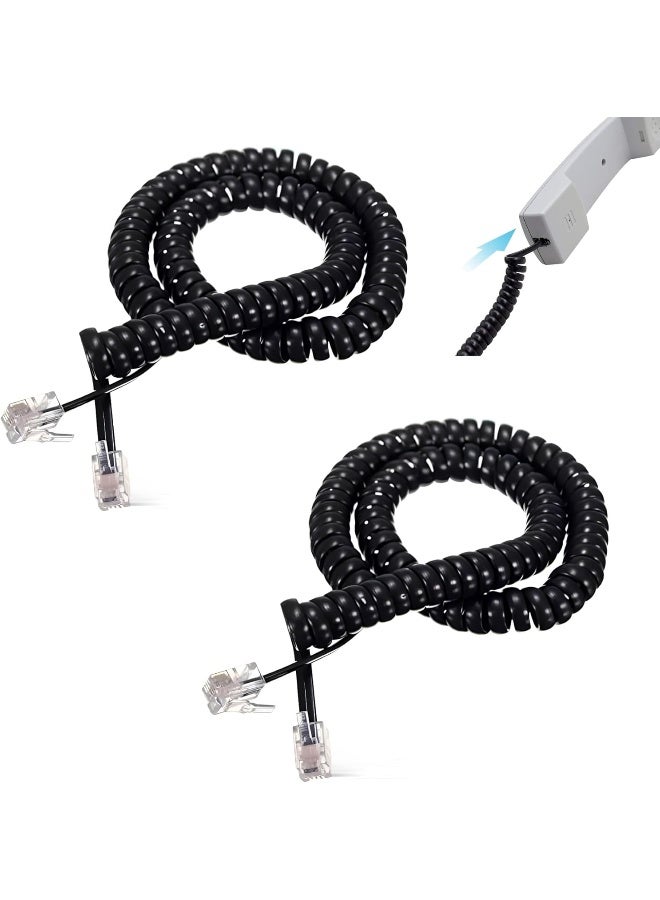 Melfi 4C 2Meter Spring Type Telephone Cord Cable Line Wire (2 Pcs) - Image 1