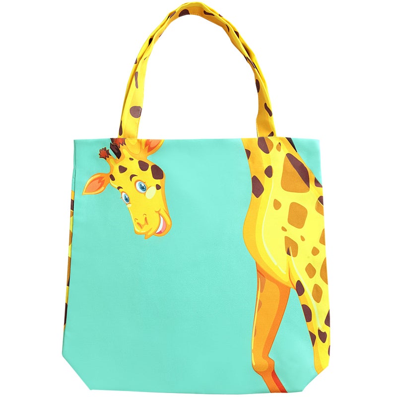 Sophie the Giraffe  Funny Giraffe Decor  Reusable Canvas Tote Bag for Women  Book Tote  Green