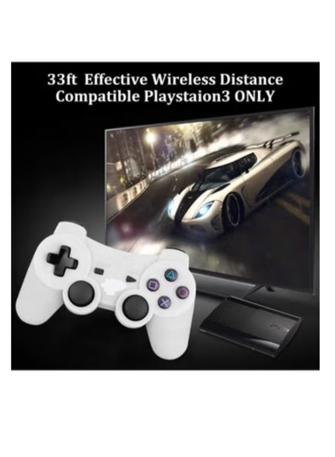 PlayStation 3 Dualshock 3 Wireless Controller for PS3, Game Joystick Remote Bluetooth Sixaxis Control Gamepad Heavy-duty Game Accessories for PlayStation 3 (USB Rechargeable, White) - Image 4