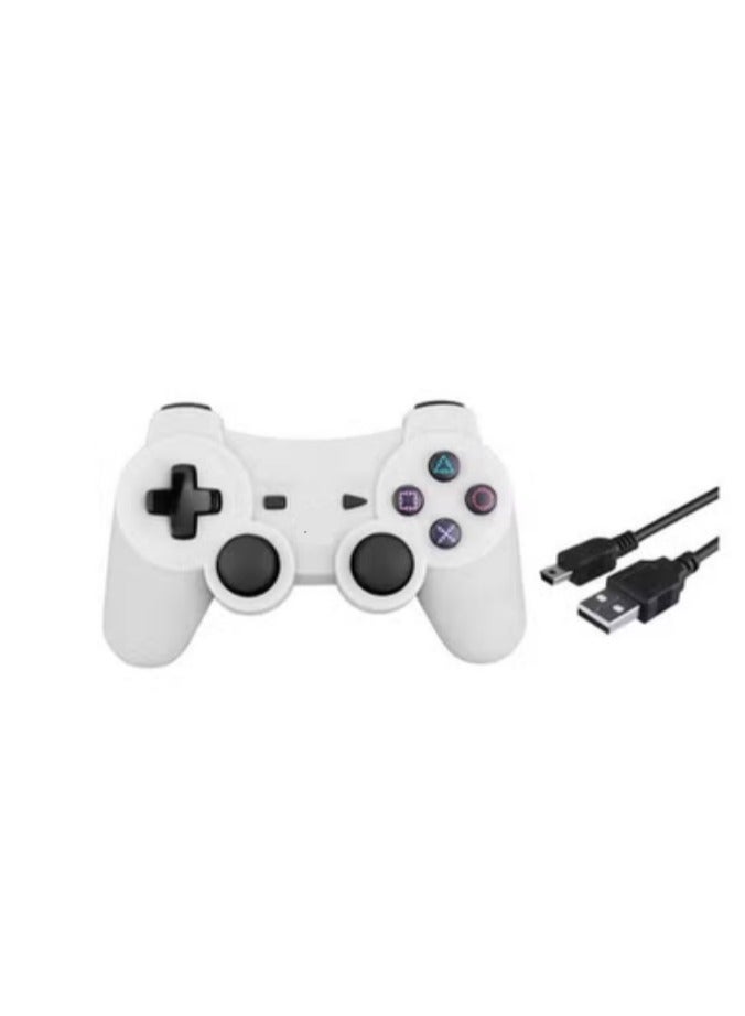 PlayStation 3 Dualshock 3 Wireless Controller for PS3, Game Joystick Remote Bluetooth Sixaxis Control Gamepad Heavy-duty Game Accessories for PlayStation 3 (USB Rechargeable, White) - Image 1
