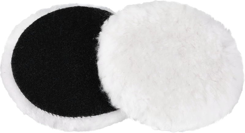 LotFancy 5 Inch Wool Polishing Pads, Pack of 2 - Car Auto Buffing Pads, Used with Rotary and Random Orbit Sander/Polisher - Image 1
