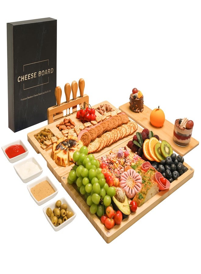 drmvalg Charcuterie Board Cheese Tray Set with Stainless Steel Knives, Slates and Bowls. Gift for Housewarming, Wedding Couple, Bridal Shower (cb001) - Image 2
