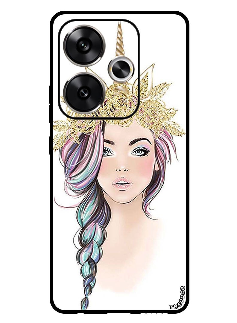 Theodor Protective Case Anti Scratch Shock Proof Bumper Cover For Xiaomi Redmi Turbo 3 Golden Unicorn Girl - Image 1