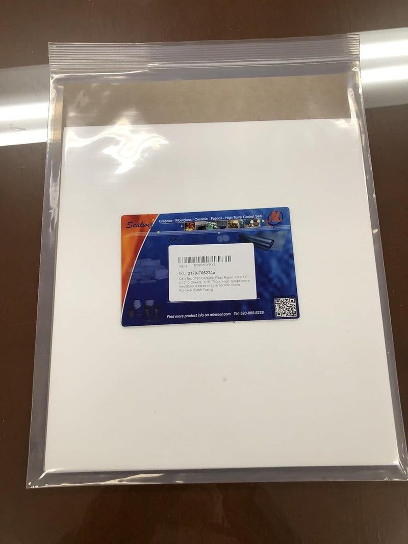 CeraTex 3170 Ceramic Fiber Paper, 1/32" Thick, Size 11" x 12" 20 Sheets, High Temperature Insulation Gasket or Liner for Kiln Stove Furnace Glass Fusing - Image 4