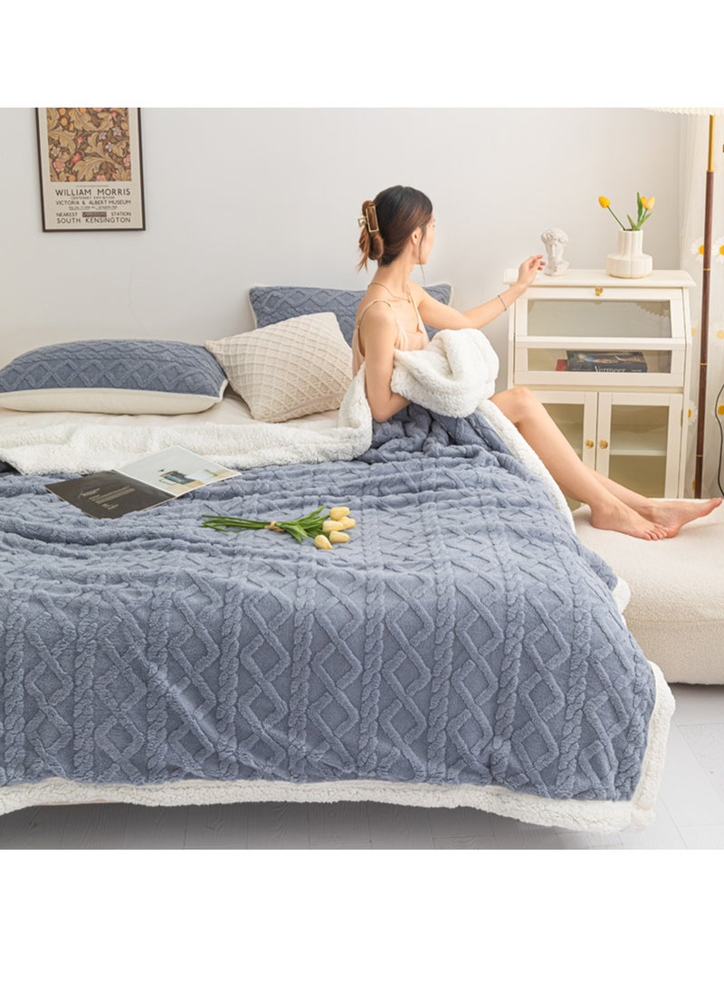 Sharpdo - Coral Flannel Thickened Lambswool Blanket Sofa Blanket 180x200Cm - Image 1