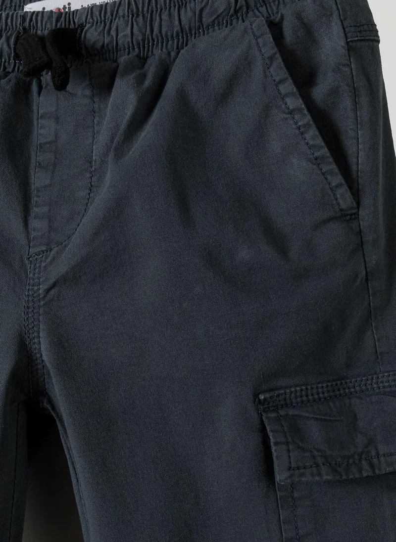 MINOTI Kids Boys Cargo Trousers with Pockets and Elastic Cuffs