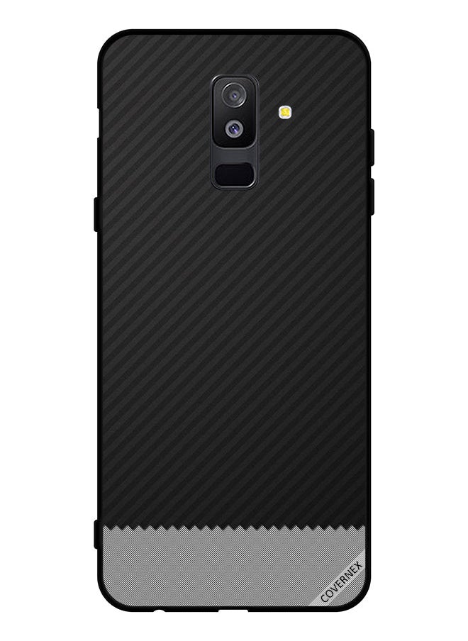 Covernex Protective Case Cover For Samsung Samsung Galaxy A6+ (2018)   & Grey Strips Pattern  - Image 1
