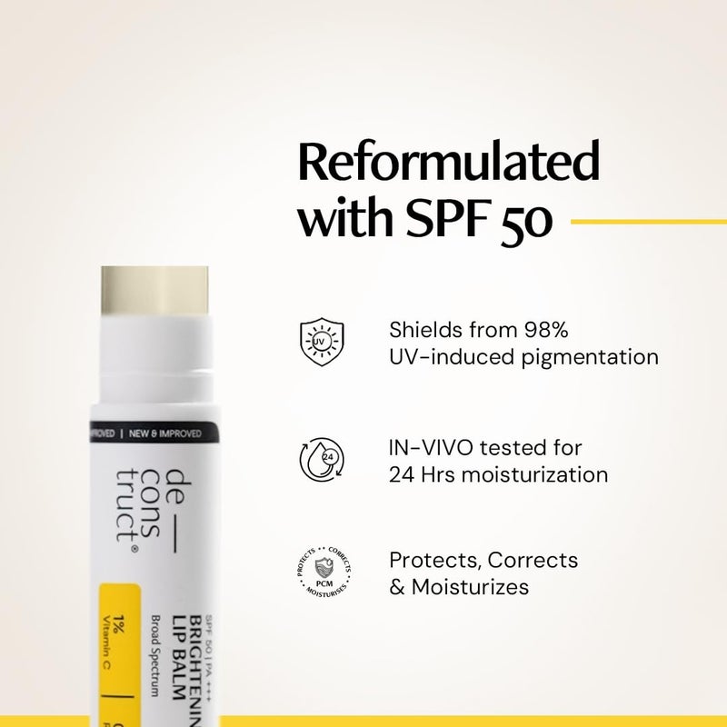 ديكونستركت بلسم شفاه مفتح من Deconstruct - فيتامين C (1%) + ريزورسينول (0.1%) مع حماية SPF 30 - 4 جم - Image 2