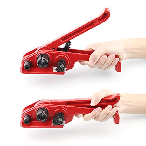 Palmarosa Pallet Packaging Strapping Banding Kit, Heavy Duty Manual 4 in 1 PET/PP Manual Strapping Tools Packing Machine Set Tensioner & Sealer 100m Packing Belt, 50 pcs Wide Coil Reel for Packing - Image 4