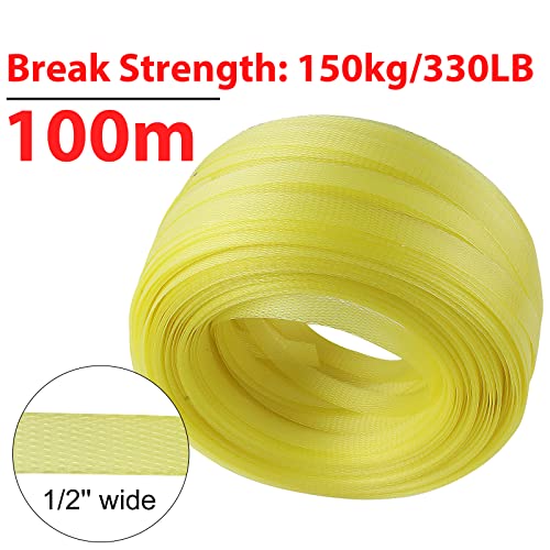Palmarosa Pallet Packaging Strapping Banding Kit, Heavy Duty Manual 4 in 1 PET/PP Manual Strapping Tools Packing Machine Set Tensioner & Sealer 100m Packing Belt, 50 pcs Wide Coil Reel for Packing - Image 3