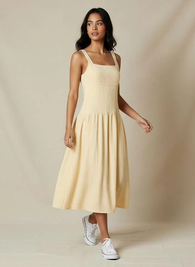2Xtremz 2Xtremz Textured Women Dress with Square Neck