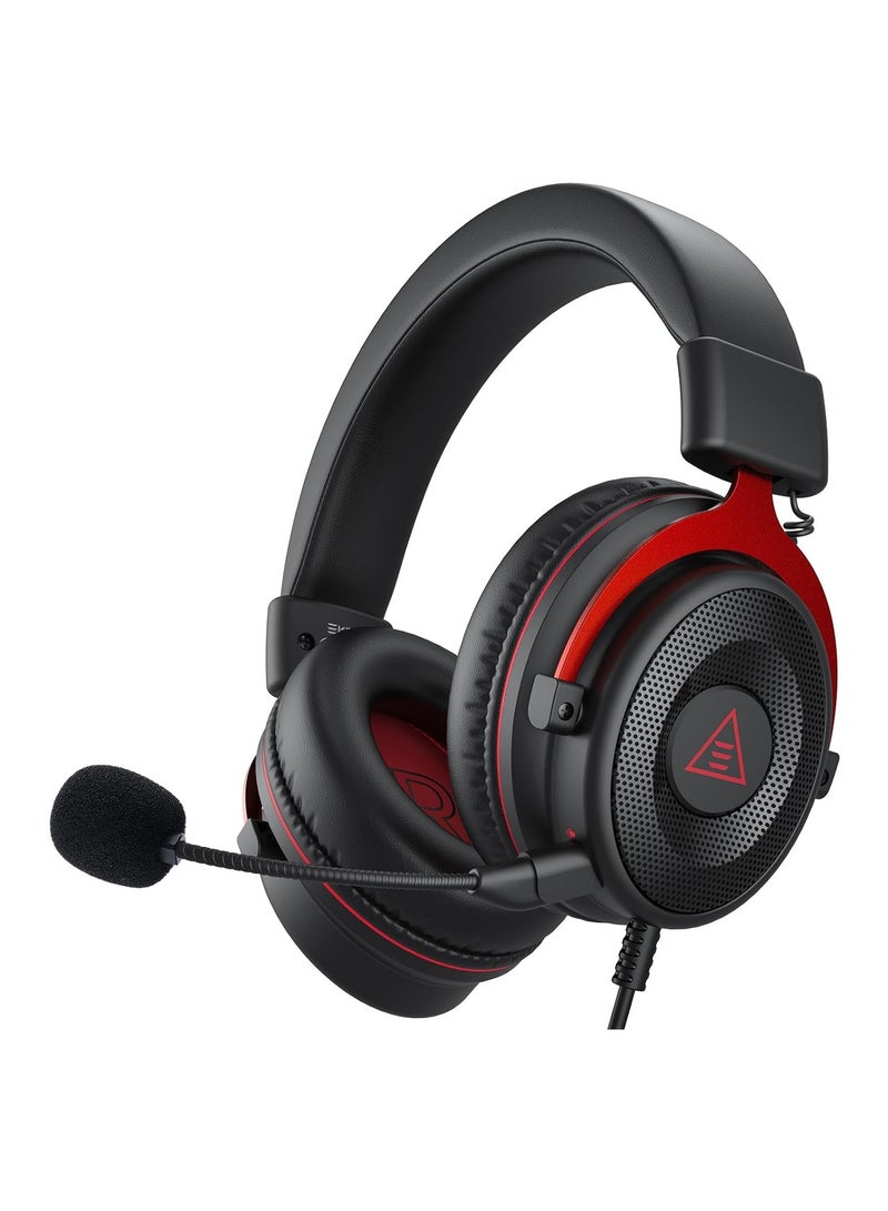 EKSA سماعة ألعاب E900 Xbox سماعة رأس ستيريو سلكية للألعاب مع ميكروفون لإلغاء الضوضاء فوق الأذن، متوافقة مع أجهزة PS4 وPS5 وXbox One وNintendo Switch والكمبيوتر المحمول باللون الأحمر - Image 1