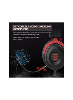 EKSA E900 Xbox Gaming Headset Stereo Headset Wired Gaming Headphones With Noise Canceling Mic Over Ear Headphones Compatible With Ps4 Ps5 Xbox One Nintendo Switch Pc Laptop Red  - Image 4