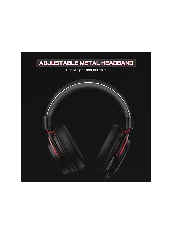 EKSA سماعة ألعاب E900 Xbox سماعة رأس ستيريو سلكية للألعاب مع ميكروفون لإلغاء الضوضاء فوق الأذن، متوافقة مع أجهزة PS4 وPS5 وXbox One وNintendo Switch والكمبيوتر المحمول باللون الأحمر - Image 3