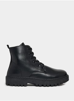Styli Lace Up High Top Combat Boots  - Image 1