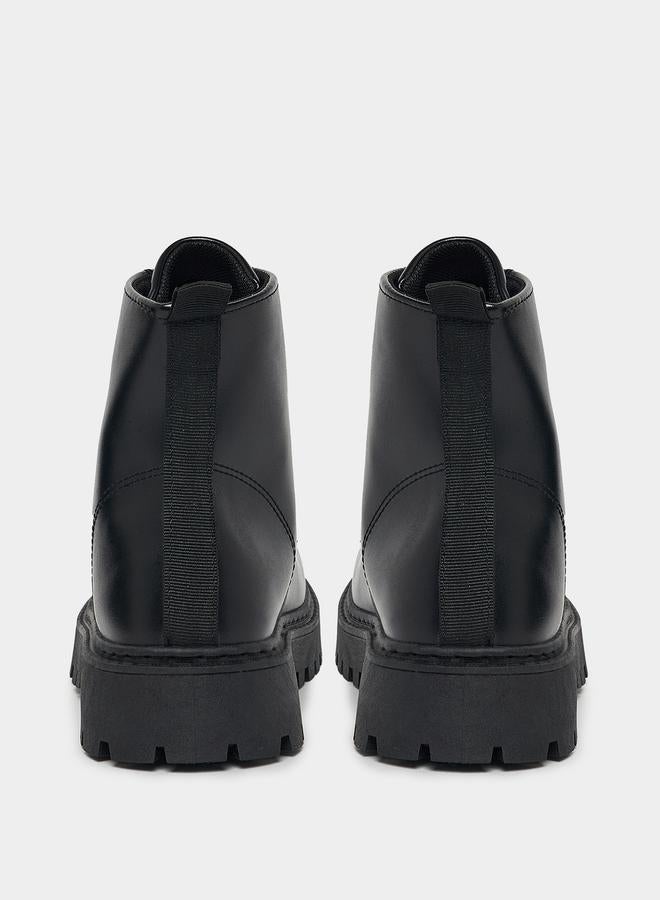 ستايلي حذاء كومبات بحافة عالية ورباط غلق - Image 4