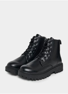 Styli Lace Up High Top Combat Boots  - Image 2