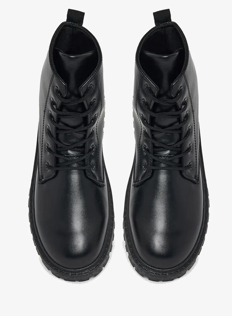 Styli  Lace Up High Top Combat Boots for Men | Best Price UAE