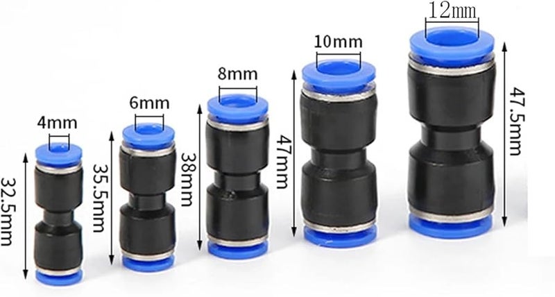 Push To Connect Air Line Fittings Quick Release Connectors 50pcs Size PU 4 6 8 10 12mm - Image 3