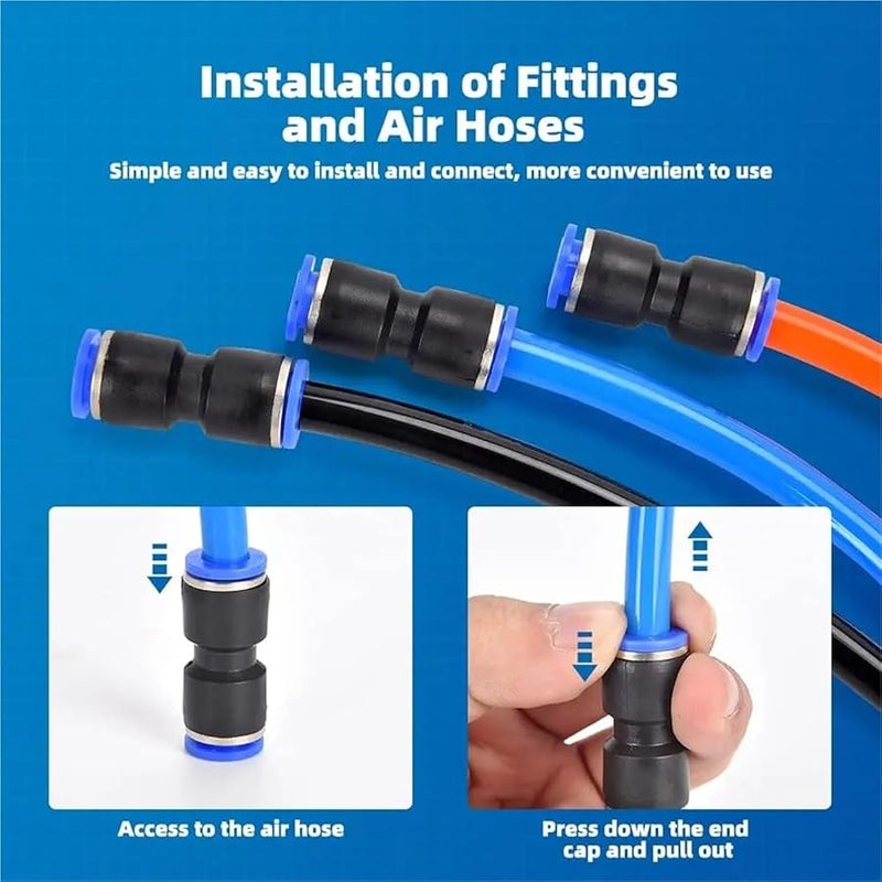Push To Connect Air Line Fittings Quick Release Connectors 50pcs Size PU 4 6 8 10 12mm - Image 4