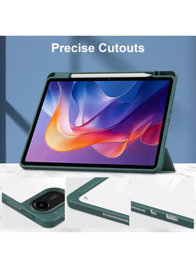 حقيبة لجهاز Xiaomi Redmi Pad 2 2025 لوحي 11 بوصة مع حامل قلم حافظة ثلاثية الطي ذكية ناعمة من مادة TPU خاصية الإيقاظ والإغلاق التلقائي غطاء خلفي وردي نحيف حماية ملحق للجهاز اللوحي - Image 5