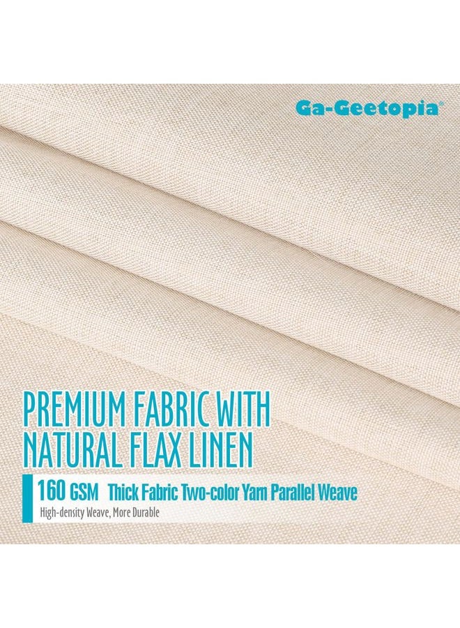 Ga-Geetopia Linen Textured Shower Curtain Set with Hooks, Boho Farmhouse Bath Shower Curtains for Beige Bathroom Neutral Cloth, Hotel Luxury, Weighted Hem, 72W x 72L, Cream - Image 5