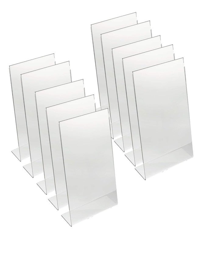 CPI Acrylic Sign Holder 4 X 6 Inches Vertical, Desktop Slant Back Acrylic Sign Holder and Plastic L Shape Paper Display Stand for Restaurants, Office Desktop, Market, Library, Store (Pack of 10) - Image 1
