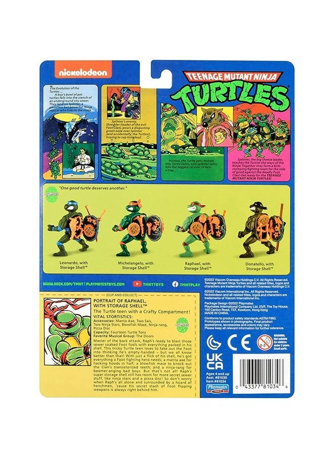 Teenage Mutant Ninja Turtles سلاحف النينجا المتحولة: 4 بوصة شخصية رافائيل الكلاسيكية الأصلية القابلة للتخزين  - Image 2
