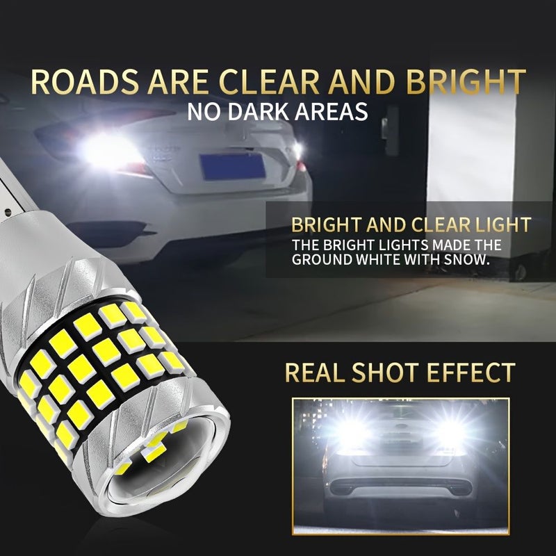Set of 2 Yellow T15 Reverse LED Lights with Lens Focused Decoding - Image 4