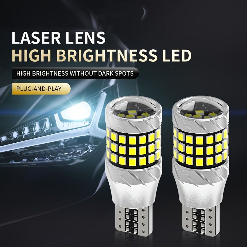 Set of 2 Yellow T15 Reverse LED Lights with Lens Focused Decoding - Image 3