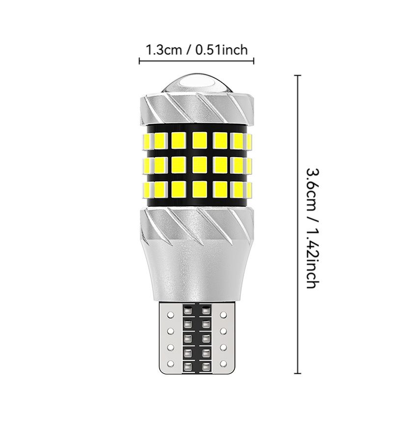Set of 2 Yellow T15 Reverse LED Lights with Lens Focused Decoding - Image 2