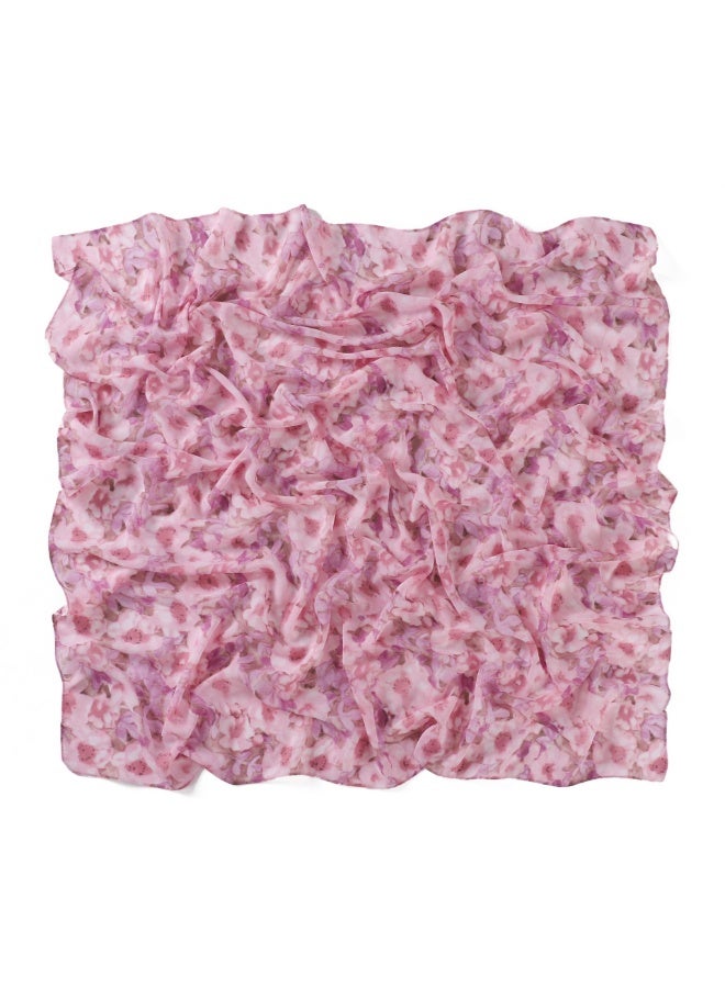 KUYING New Art Plaid Scarf Printed Pearl Chiffon Small Square Scarf Shawl Fragmented Flower Vintage Scarf Headband 