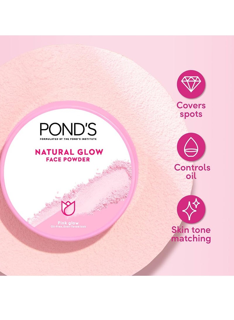 Pond's Natural Glow Face Matte Powder For Normal Skin, Pink Glow - 30G - Image 3