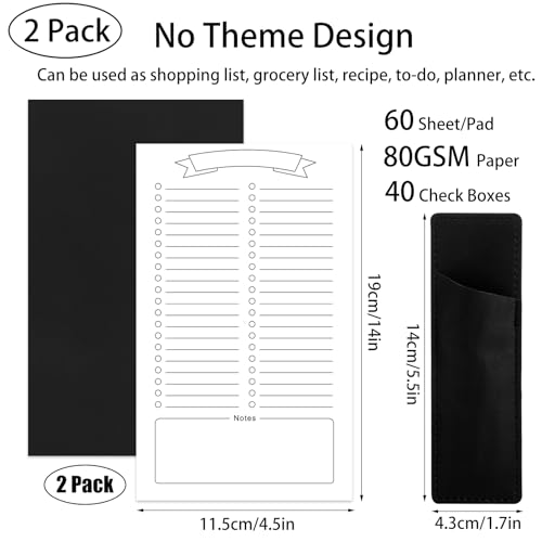 Thboxes 2 Pack Grocery List Magnet Pad for Fridge with Pen Holder, Totally 120 Sheets Magnetic Note Pad for Fridge Full Back Magnet Shopping List, To Do List, Memo Notepads, 4.5x7.5(Blank Design) - Image 2