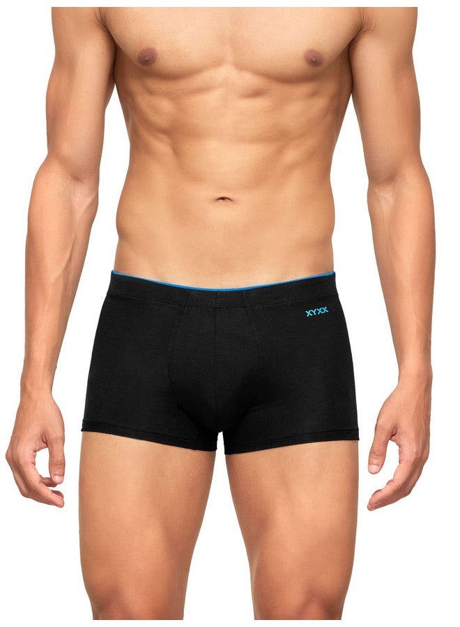 XYXX Men's Modal Stretch Solid (Pack of 5) (Pack of Five Uno Trunks_Dress Coral Black+Heather Grey+Teal Blue_XL) - Image 4
