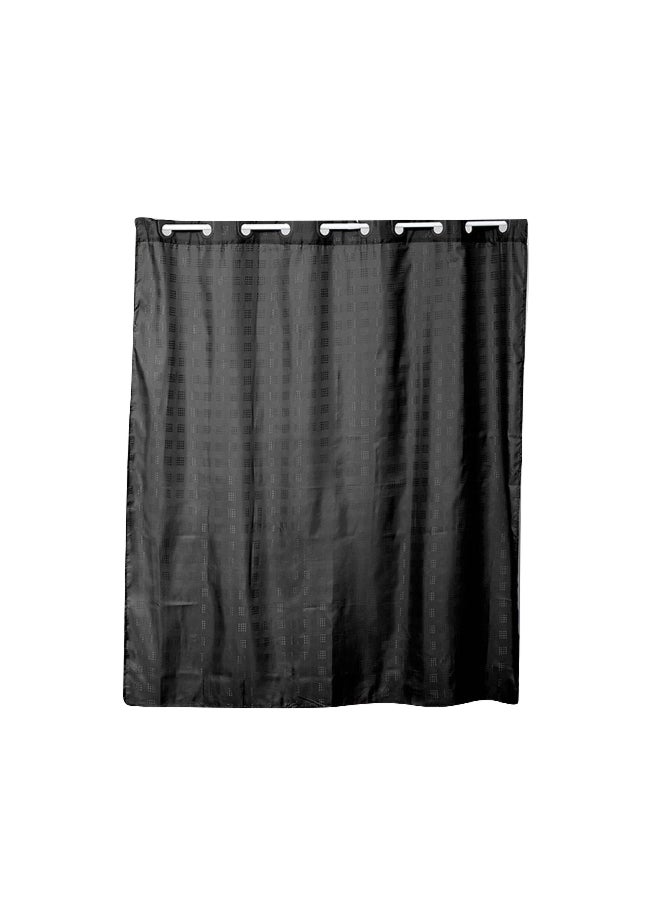 Tendance High Quality Polyester Shower Curtain with Integrated Eyelet Rings Black 180 x 200cm 1207103  - Image 1