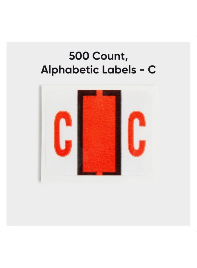 Smead Smead BCCR Bar-Style Color-Coded Alphabetic Label, C, Label Roll, Dark Orange, 500 Labels per Roll, (67073)  - Image 4