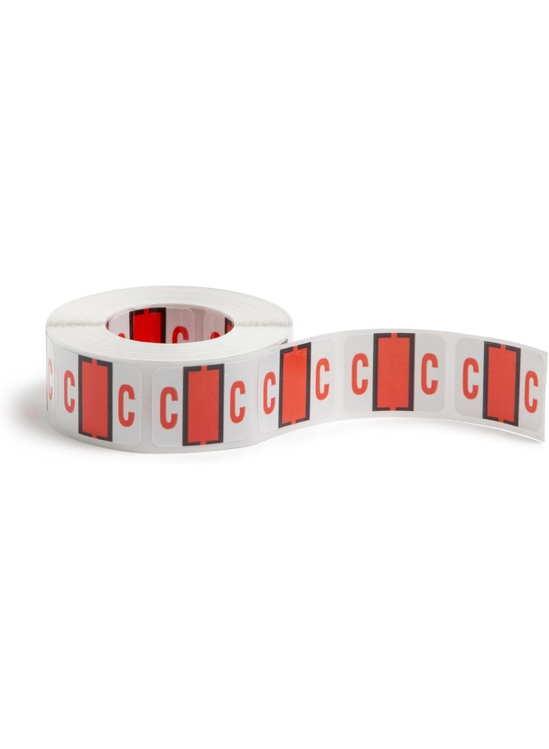 Smead Smead BCCR Bar-Style Color-Coded Alphabetic Label, C, Label Roll, Dark Orange, 500 Labels per Roll, (67073)  - Image 1