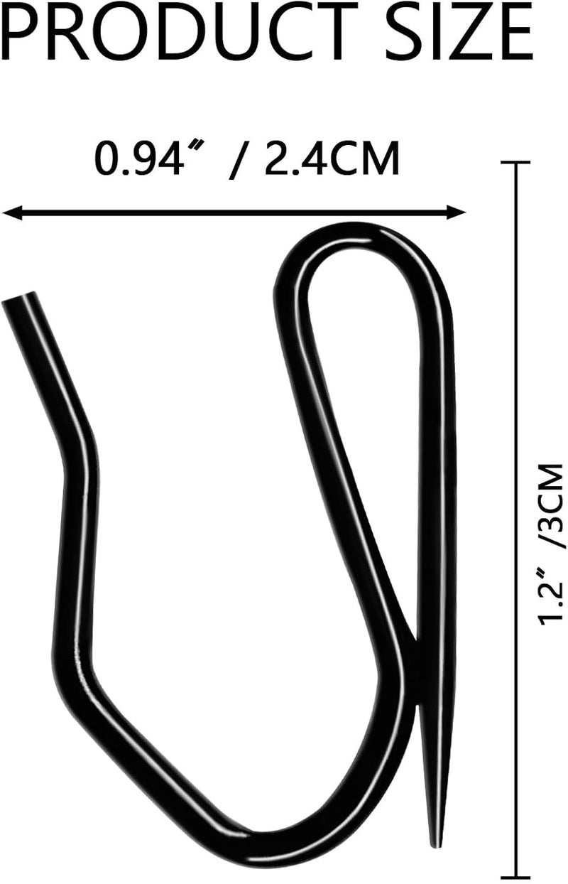 KAHIT Curtain Hooks, Curtain Hooks for Drapes Pins 120 Pack Curtain Hooks for Curtain Rod Curtain Hooks Drapery Hooks for Pleated Drapes Curtain Pin Hooks Ring Hooks for Curtains Metal - Image 3
