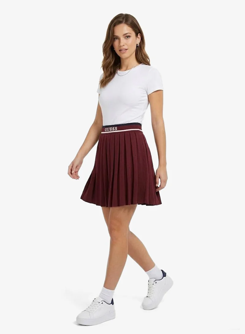 جس كنزة تنورة قصيرة مطوية للأطفال